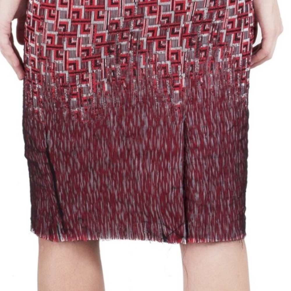 Tory Burch Elegant Red Patterned Skirt